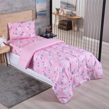 Imagem de Coberdrom Edredom Solteiro Alegria Unicórnio Top - 100% Poliéster