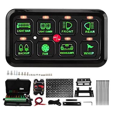 Imagem de Painel de interruptor de carro de 8 grupos, painel de controle de toque de LED regulável automático para caminhão, ATV, SUV, caravana, UTV, barco marítimo