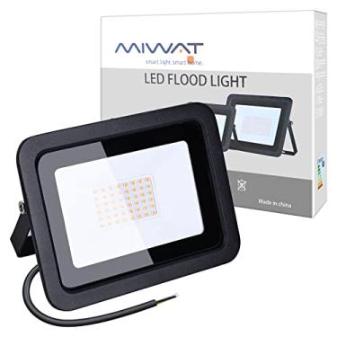 Imagem de Refletor de luz de inundação de LED ultra fino 10W 20W 30W 50W 50W 100W Miheal Lâmpada de pesquisa Led Holofotes de 110V para Jardim Externo Street Square (Branco quente, 50W) [Classe energética A +]