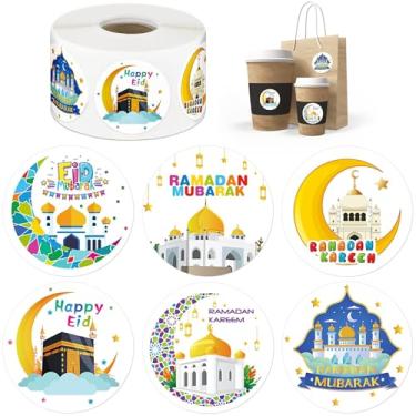 Imagem de Adesivos de celebração Eid Mubarak, decorações de festivais islâmicos, etiquetas de férias muçulmanas (coloridas)