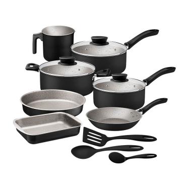 Imagem de Conjunto De Panelas 10 Peças Tramontina Linz Em Alumínio Preto