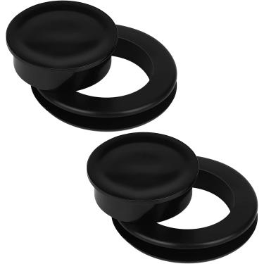Imagem de Conjunto de 5 cm e 2 anéis de silicone para guarda-sol de mesa e tampa, incluindo 2 anéis e 2 rolhas (preto)