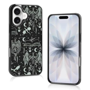 Imagem de Odhtst Aesthetic Bookish Fantasy Capa de telefone fina compatível com iPhone 17 6,3 polegadas, proteção TPU à prova de choque vintage Dragon Wyverns amantes de livros Sage Swords capa de telefone para