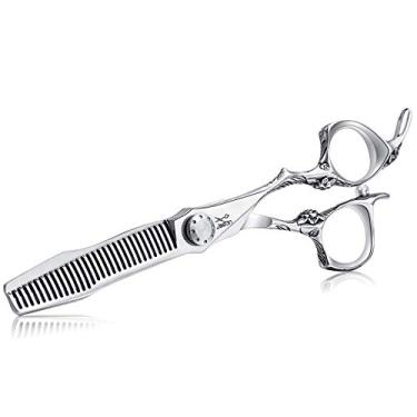 Imagem de Tesoura de cabelo de 15,24 cm da JASON, tesouras de corte de cabelo com tesouras de corte de cabelo, tesouras de corte de cabeleireiro de cabeleireiro de salão com alça de flor gravada para mulheres, homens e mulheres
