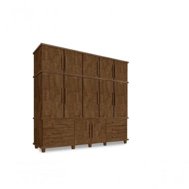 Imagem de Guarda Roupa Londres Triplex Grande 5 Portas 6 Gavetas Com Maleiro Luapa Móveis