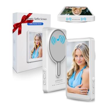 Imagem de SHEEVONIX Tela de monitor de selfie com saída de áudio integrada, tela traseira para criadores de conteúdo de mídia, câmera traseira para Vlog Live Stream TikTok YouTube, compatível com iPhone e