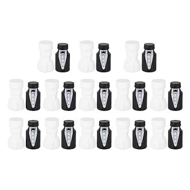 Imagem de Garrafas de bolha de casamento, 26 peças mini fabricantes de bolhas com lembranças de festa em formato de noiva e noivo para comemoração de aniversário de noiva