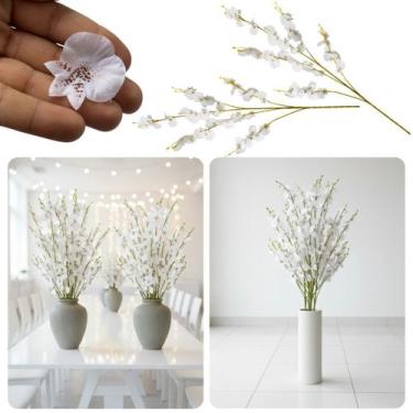 Imagem de 8 Galhos de orquídea flor artificial delicada e charmosa para decoraçã