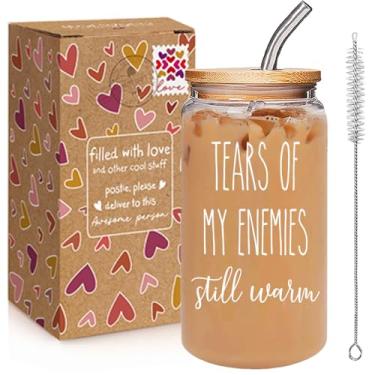 Imagem de Qubereeree Presente sarcástico engraçado para amigos colegas de trabalho adultos - Presente de Natal de elefante branco Tears Of My Enemies para chefe, empregador, melhor amigo, namorada, amigos