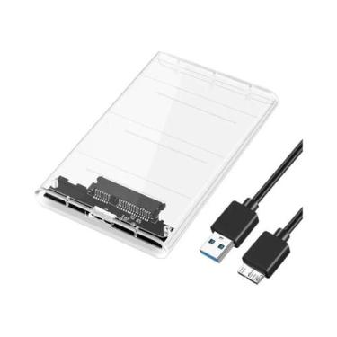 Imagem de Case Para HDD Transparente De 2,5 Polegadas SSD SATA Para USB Tipo-C, 