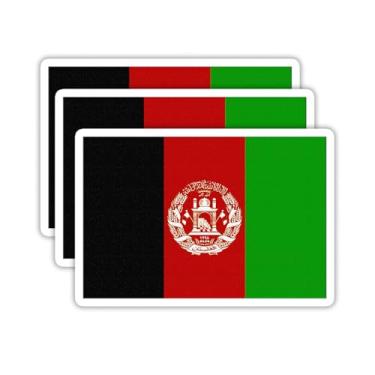 Imagem de (3 peças) Adesivos de bandeira do Afeganistão, adesivos de bandeira de países, decalques de vinil à prova d'água para laptops, copos, garrafas de água, livros, álbuns de recortes, tamanho 7 x 5 cm