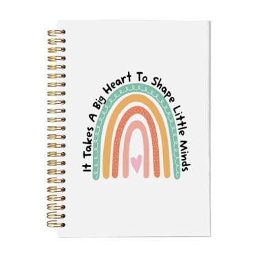 Imagem de YSKDAFG Cadernos de professores capa dura em espiral – Caderno espiral arco-íris fofo A5 para escrever diariamente, notas, falar da Bíblia, viagens, agradecimento, professor, presentes para apreciação
