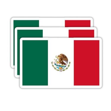 Imagem de (3 peças) Adesivos de bandeira do México, adesivos de bandeira dos países - Decalques de vinil à prova d'água para laptops, copos, garrafas de água, livros, álbuns de recortes, tamanho 7 x 4 cm