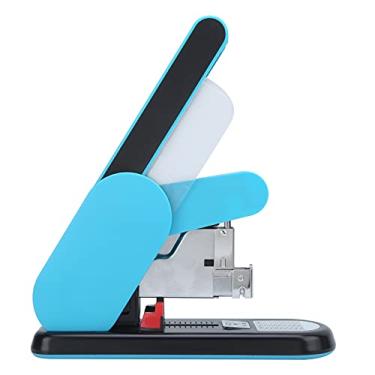 Imagem de Grampeador resistente Posicionador de papel ajustável de alta capacidade Design ergonômico para encadernação de mesa de escritório 190 páginas Material de ferro ABS 30,7 x 27,8 x (Azul)