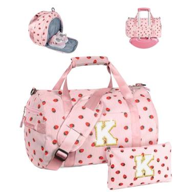 Imagem de Vogewood Presente para crianças de 3, 4, 5, 6, 7, 8, 9, 10, 11 e 12 anos, bolsa de ginástica, bolsa de viagem inicial com bolsa de maquiagem, rosa, K