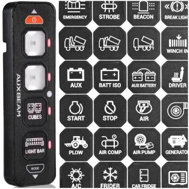 Imagem de Auxbeam Adesivo de painel de interruptor de 160 peças para painel de interruptor fino LED RGB 6/8 Gang AS-400, AS-600, AS-800, AS-R40, AS-R60, AS-R80, etiqueta autoadesiva para painel de controle de