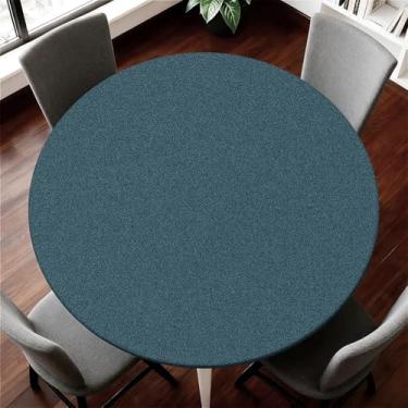 Imagem de COTAIL Toalha de mesa redonda com capa de mesa elástica à prova d'água para mesa redonda de até 155 a 165 cm, capa circular à prova de óleo para cozinha, jantar, acampamento, piquenique, festa, férias