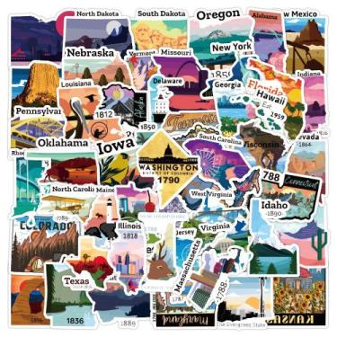 Imagem de Adesivos, 50 unidades/lote, mapas da cidade dos EUA para malas à prova