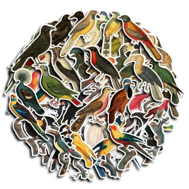 Imagem de Adesivos, 60 unidades/lote, pássaros, animais, vinil impermeável, anime Stic