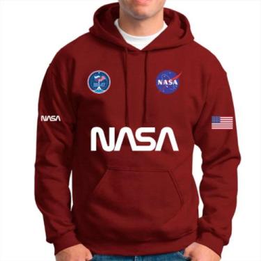 Imagem de Blusa de Frio Moletom Nasa Diversas Cores - Matreiro, Bordô, G