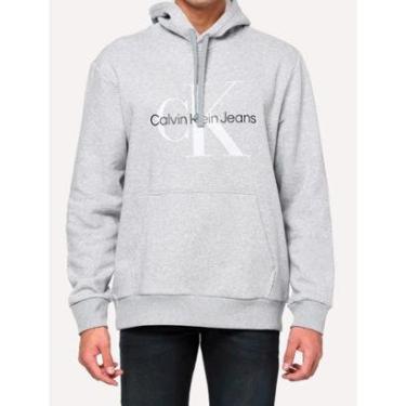 Imagem de Moletom Calvin Klein Jeans Masculino Hoodie Issue Monograma Cinza Mescla-Masculino