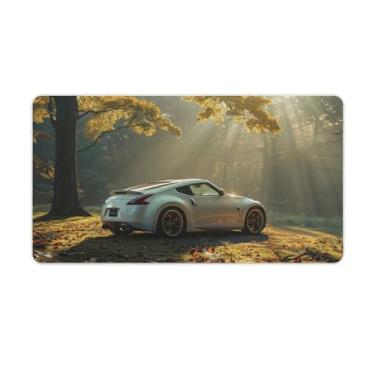 Imagem de HouLaiZhe JDM Car 370z Tyndall Effect Tapete de mouse para jogos grande base de borracha antiderrapante acessórios de computador laptop suprimentos bloco de escrita para escritório casa 40 x 75 cm