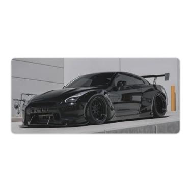 Imagem de JDM Car R35 preto rampa estática legal mesa mesa pad mouse pad antiderrapante grande material de escritório tapete de mesa impermeável borracha mesa pad para escritório jogo casa 40 x 90 cm