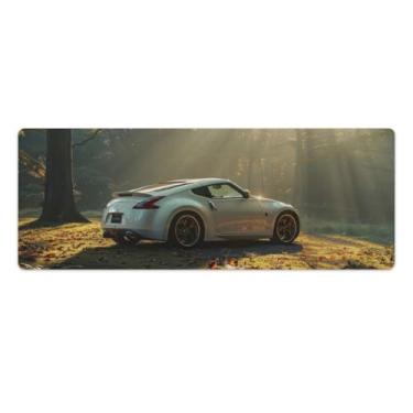 Imagem de HouLaiZhe JDM Car 370z Tyndall Effect Tapete de mouse para jogos grande base de borracha antiderrapante acessórios de computador laptop suprimentos bloco de escrita para escritório casa 30 x 80 cm