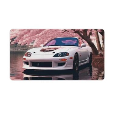 Imagem de Flor de cerejeira carro anos 90 retrô almofada de mesa de carro tapete de mouse pad antiderrapante grande material de escritório tapete de mesa de borracha impermeável para escritório jogo casa 40 x