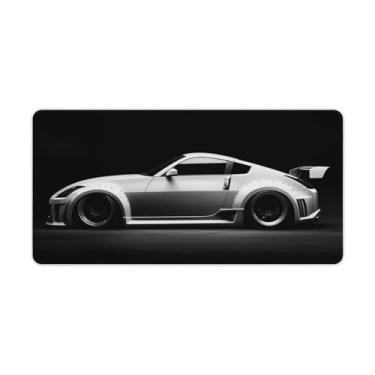 Imagem de Modificado branco 350z lateral legal JDM mesa de carro tapete de mouse pad antiderrapante grande material de escritório tapete de mesa de borracha impermeável almofada de escrita para escritório jogo