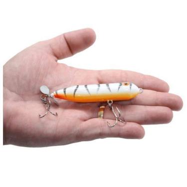 Imagem de Isca Artificial Pesca Madeira 8Cm Com Helice Traira Tucunare