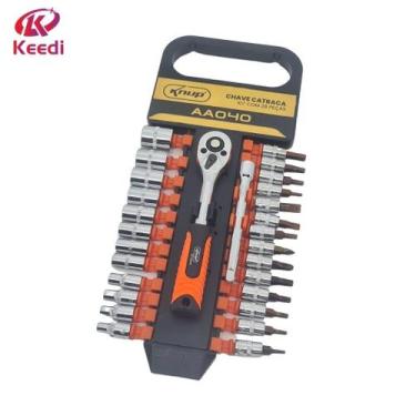 Imagem de Kit Chaves Catraca Reversível com 28 Peças Philips Torx Fenda Bits