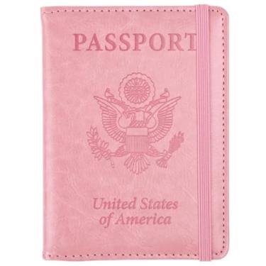 Imagem de Porta-cartão de passaporte de couro multifuncional, bolsa de viagem, fornecimento estável por meio de vendas diretas do fabricante, rosa, Tendência