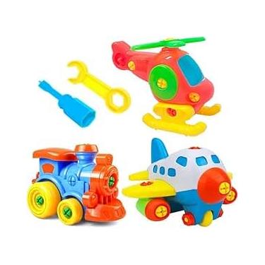 Imagem de Helicóptero de Brinquedo Frota Avião Fricção Kit 6 Peças