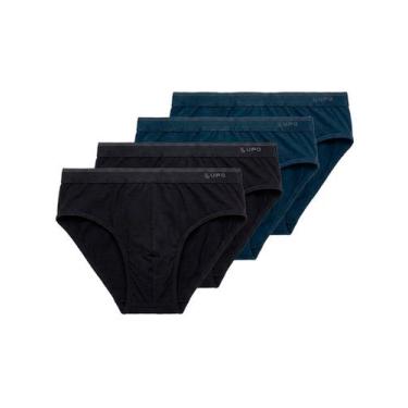 Imagem de Kit com 4 Cuecas Slip Lupo 485-003 Colorido, Azul marinho, GG
