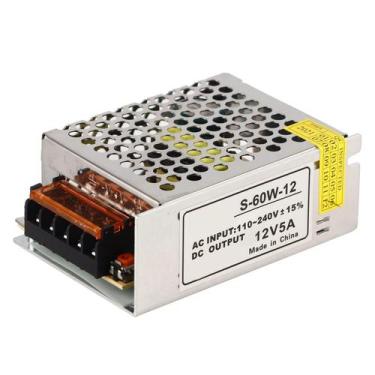 Imagem de Fonte De Alimentação Regulada 12V 60W 5A Conversor De Tensão AC DC Par