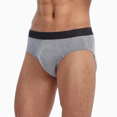 Imagem de BATTEWA Roupa íntima masculina lavável para incontinência à prova de vazamento, roupa íntima masculina reutilizável absorvente de urina (GG, cinza)