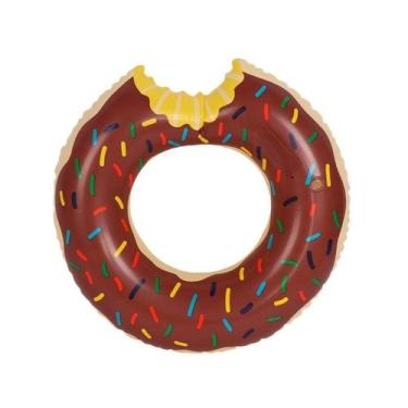 Imagem de Boia Inflável Rosquinha Marrom 60cm Donut Redonda  Boia de Piscina par