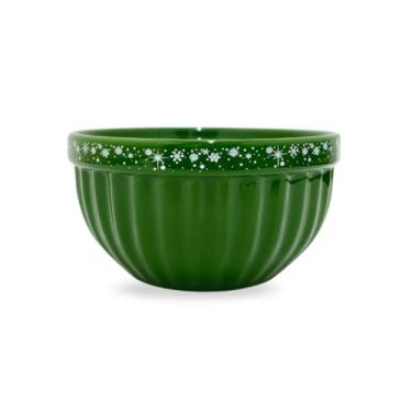 Imagem de Tigela Itália Natal Cerâmica 480ml 2° LINHA DEFEITOS Feliz Natal Bowl Cumbuca Sopas Caldos Sobremesas(Verde)