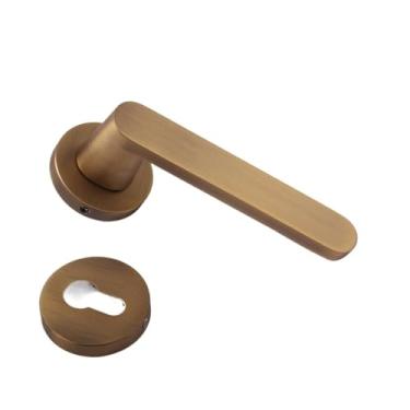 Imagem de Fechadura de porta silenciosa interna de liga de zinco para quarto, porta de madeira, fechadura dividida (bronze amarelo)