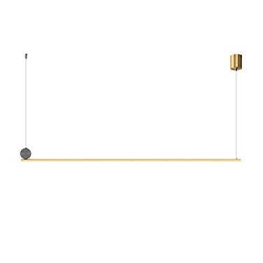 Imagem de Luminária pendente LED moderna, luminária linear ultrafina, luminária de suspensão longa em latão com cúpula de silicone branca, lustre de cobre para sala de jantar, luminárias pendentes, C