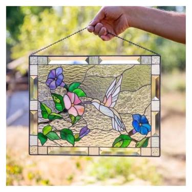 Imagem de WYNSJDBB Apanhadores de sol pendurados em painel de pássaros manchados para janela, apanhadores de sol para porta, jardim, ambientes externos, cercas, pilares, decoração de casa, decorações de janela