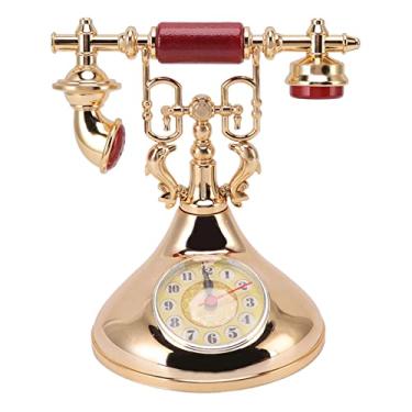 Imagem de Despertador de telefone vintage, decoração elegante em forma de telefone retrô para casa, café, escritório (YF020-2)