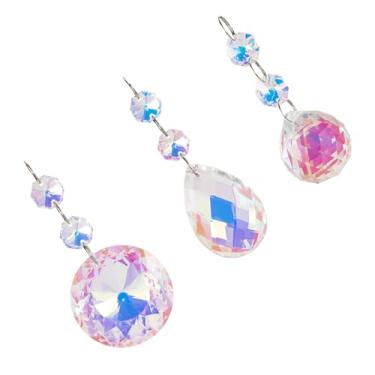 Imagem de Spritewelry Apanhador de sol de cristal, apanhador de brilho solar de cristal transparente, prisma de arco-íris, prisma de lágrima, cristais pendurados, prismas para decoração de jardim e casa