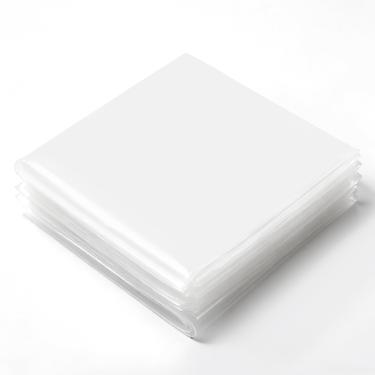 Imagem de LECWELL Folha de plástico de estufa, filme de estufa de 2 m x 1,8 m, filme de polietileno transparente para plantas ao ar livre, fazendas, jardim, agricultura, poeira à prova d'água e vento geada