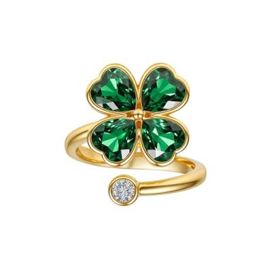 Imagem de CSIYANJRY99 Anel de Dia de São Patrício para mulheres Fidget Spinning Ring Anel de ansiedade anéis de trevo verde joias do dia de São Patrício joias irlandesas acessórios de festa, Metal, Sem pedra