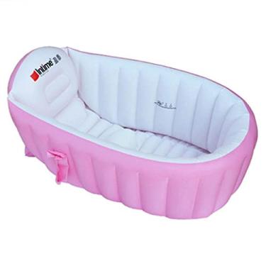 Imagem de ShengQuanHao Banheira Inflável Infantil, Dobrável E Portátil, Feita de PVC, Ideal para Bebês, Rosa, Tamanho real