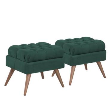 Imagem de Conj. 02 Pufe Decorativo Pé Palito Capitonê Gales - Due Decor, Velutto