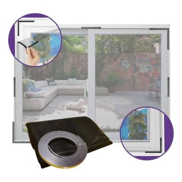 Imagem de 2X Tela Mosquiteiro Janela Com Fita Magnética Contra Mosquit