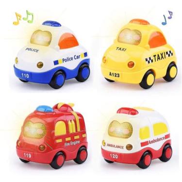 Imagem de Carros de brinquedo Push and Go com luzes e som para crianças - Gloome